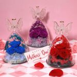 Trojitý Anděl věčného života – rozměry 16,5 x 11 cm, skutečné stabilizované růže UARTIK.CZ