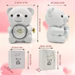 Bílý medvídek s věčnou růží – šperkovnice s dárkovým balením „Love You" - produktový obrázek