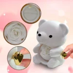 Bílý medvídek s věčnou růží – šperkovnice s dárkovým balením „Love You" - produktový obrázek