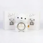 Bílý medvídek s věčnou růží – šperkovnice s dárkovým balením „Love You" - produktový obrázek