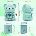 Modrý medvídek s věčnou růží – šperkovnice s dárkovým balením „Love You" - produktový obrázek