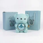 Modrý medvídek s věčnou růží – šperkovnice s dárkovým balením „Love You" - produktový obrázek