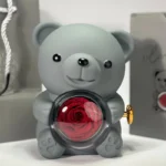 Šedý medvídek s věčnou růží – šperkovnice s dárkovým balením „Love You" - produktový obrázek
