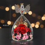 Čtveřitý Anděl věčného života – červený křišťál na hrudi, zlatá křídla UARTIK.CZ